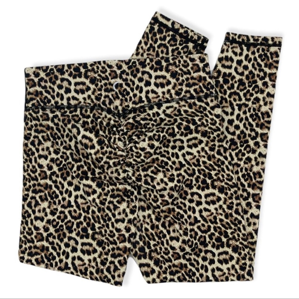 ZYIA Active Brilliant Scrunchy Hi Rise 7/8 Leggings Leopard Print Size 8/10